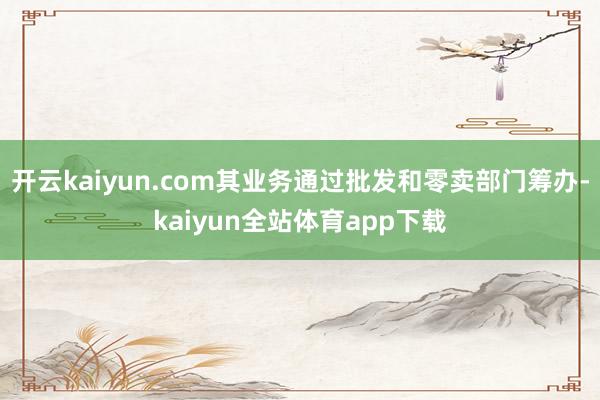 开云kaiyun.com其业务通过批发和零卖部门筹办-kaiyun全站体育app下载