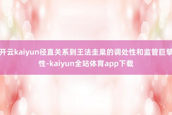 开云kaiyun径直关系到王法圭臬的调处性和监管巨擘性-kaiyun全站体育app下载