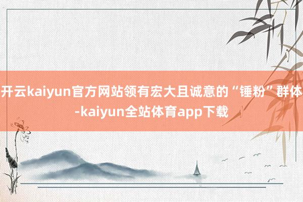 开云kaiyun官方网站领有宏大且诚意的“锤粉”群体-kaiyun全站体育app下载